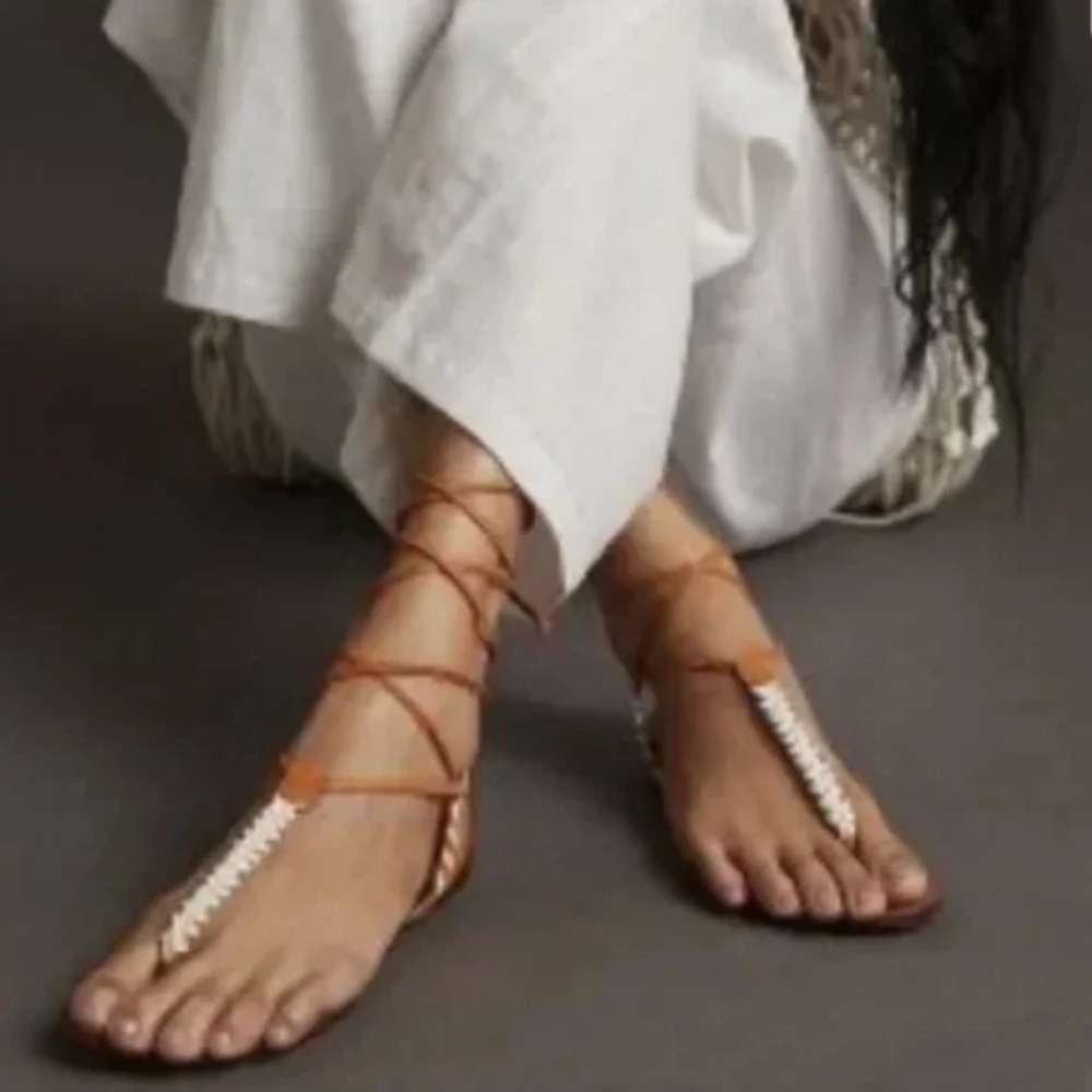 Anthropologie NIB Tie Up Sandals NIB